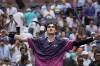 Jack Draper aux anges après sa qualification pour les demies à l'US Open KEYSTONE/AP/Pamela Smith